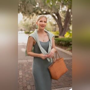 J.Crew Sage Green Slip Midi Dress Size 2